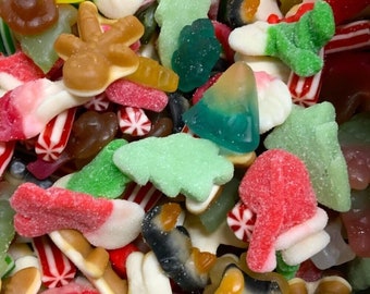 Pick n Mix Christmas Xmas Sweets Traditional Retro Candy Sweet Bag Stock Filler