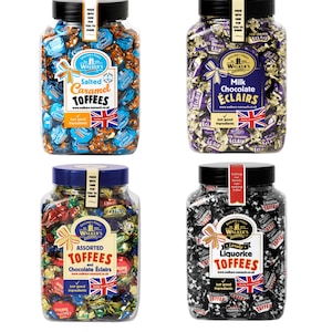 1.25 kg Gift Jar Walkers Nonsuch Assorted Toffees and Chocolate Eclairs