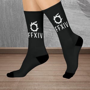 FFXIV Job Logo with Name Crew Socks, Final Fantasy 14 Gamer Gift