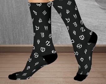 FFXIV All Job Logo Crew Socks, Final Fantasy 14 Gamer Gift