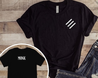 FFXIV Monk Logo Short Sleeve Tee with "Monk" on the Back, Final Fantasy 14, T-Shirt for Gamer, Unisex Graphic Shirt