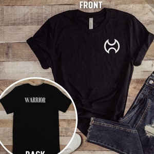 FFXIV Warrior Logo Short Sleeve Tee with &quot;Warrior&quot; on the Back, Final Fantasy 14, T-Shirt for Gamer, Unisex Graphic Shirt