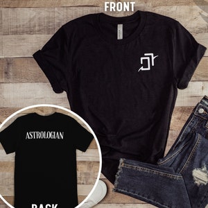 FFXIV Astrologen Logo Kurzarm T-Shirt mit &quot;Astrologen&quot; auf dem Rücken, Final Fantasy 14, T-Shirt für Gamer, Unisex Grafik-Shirt