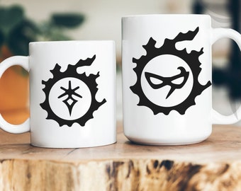 FFXIV Job Logo & Meteor Ceramic Mug, Coffee Cup, Final Fantasy 14 Gamer Gift