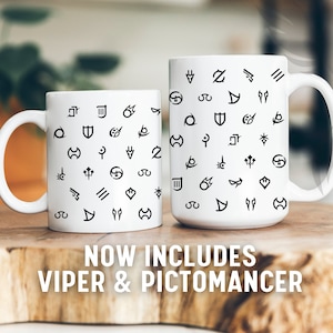 FFXIV Job Logo Ceramic Mug, Final Fantasy XIV, Final Fantasy 14, FFXIV Job Emblems, Coffee Mug for Gamer, Gift for Gamer, Gamer Coffee Cup