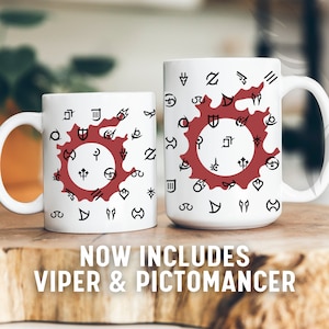 FFXIV Job Logo & Meteor Ceramic Mug, Final Fantasy XIV, Final Fantasy 14, Job Emblem, Coffee Mug for Gamer, Gift for Gamer, Gamer Coffee Cup