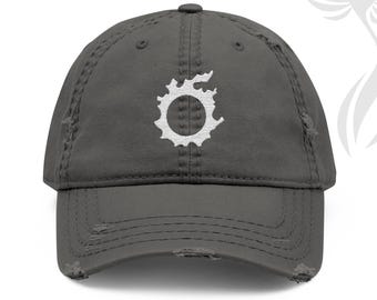 FFXIV Job Logo Embroidered Distressed Baseball Hat, Final Fantasy 14 Gamer Gift