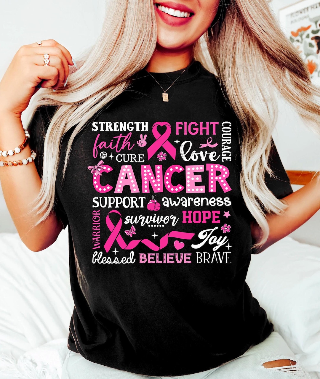 Pink Ribbon Tree Shirt, Cancer Tree Shirt, Breast Cancer Fighter Shirt ...