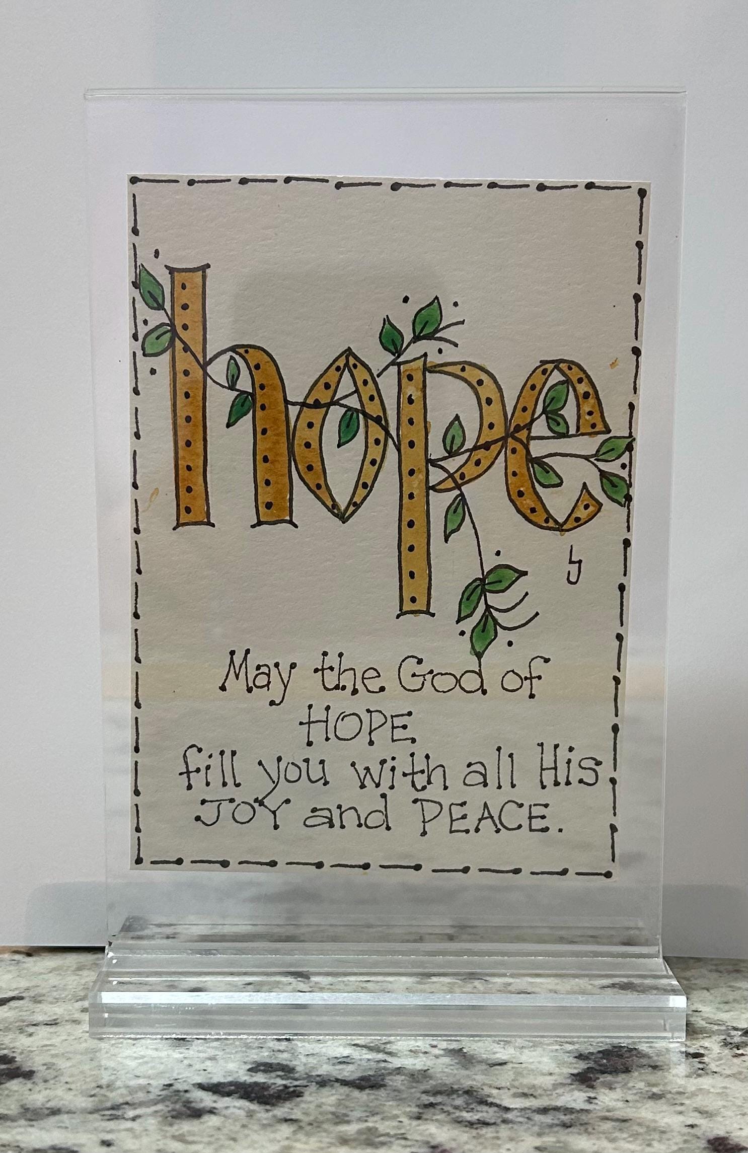 Hope Watercolor With Acrylic Frame - Etsy