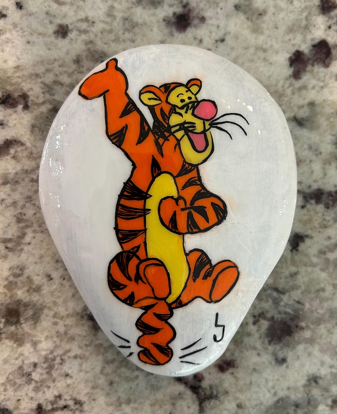 Tigger Ruck Em Tigger Hand-painted Rock - Etsy