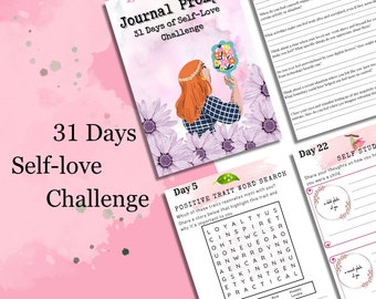 Diario de amor propio imprimible: Reto de 31 días (descarga digital)