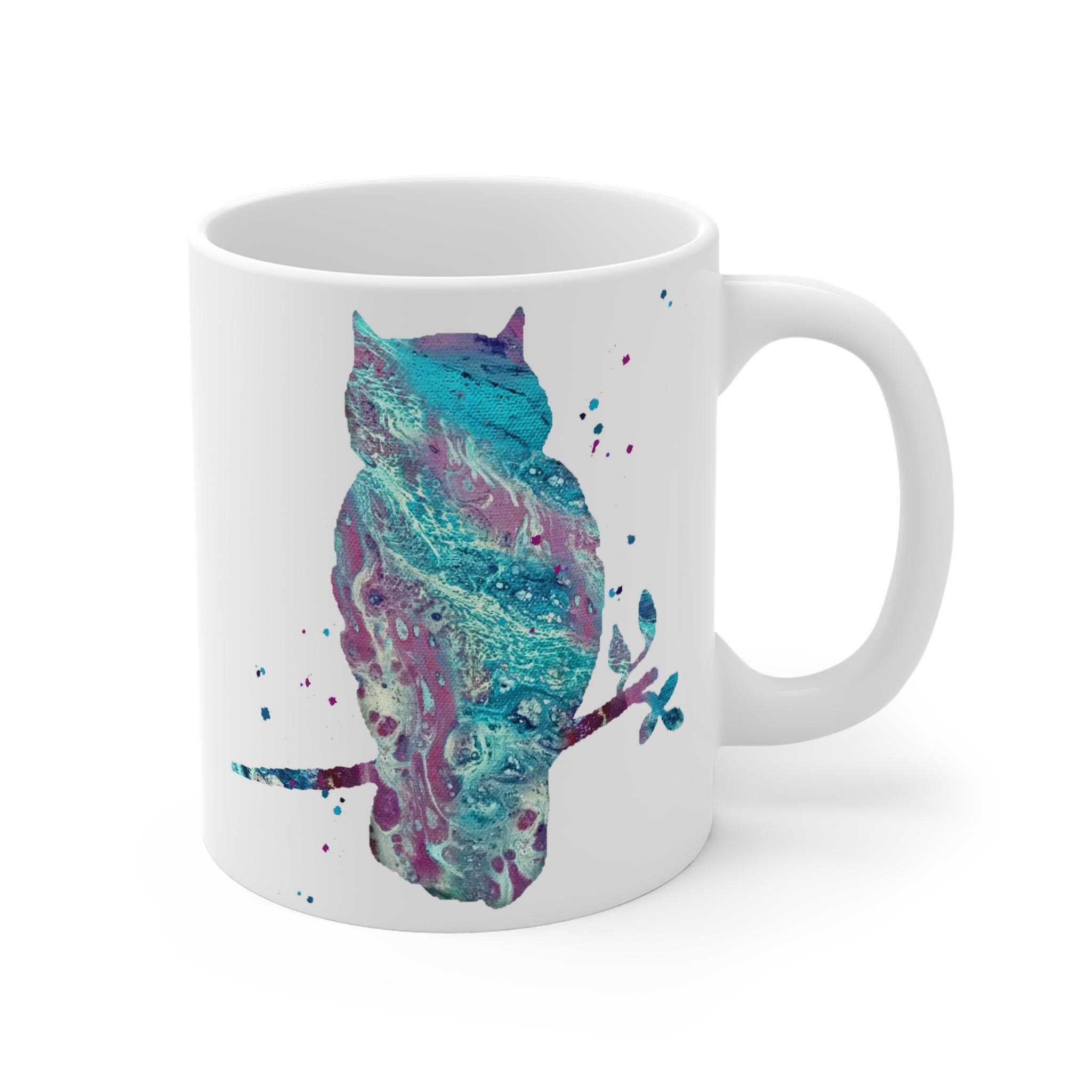 Abstract Owl Mug - Original Art Mug 11 oz