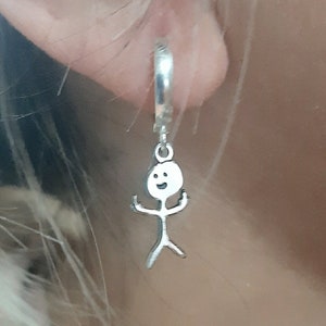 Örhängen i 925 sterlingsilver med knullande klotter, örhängen med knullande klotter, roliga örhängen, unisexörhängen, present till honom, present till henne, rabatt, rea