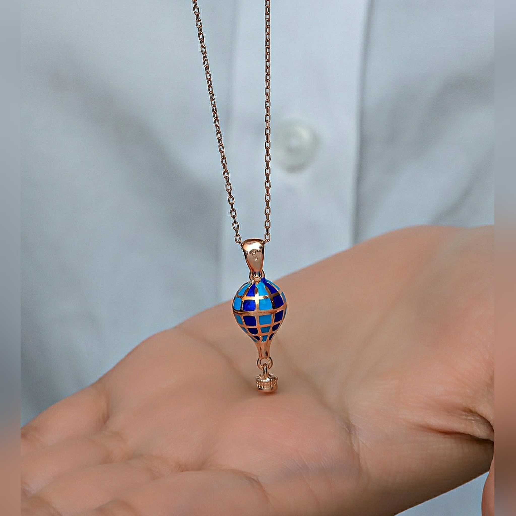 925 Sterling Silver Balloon Necklace, Cappadocia Balloon Necklace, Necklace for Women, Balloon Pendant, Anniversary Necklace Gift, Sale