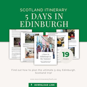 5-Day Edinburgh Itinerary, Scotland Family Trip Guide, Edinburgh with Kids Activities, Printable Travel Planner, UK Travel Ebook