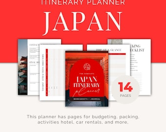 Japan Trip Planner PDF, Printable Itinerary & Packing List, Budget Tracker, Digital Travel Organizer for Couples and First-Time Visitors