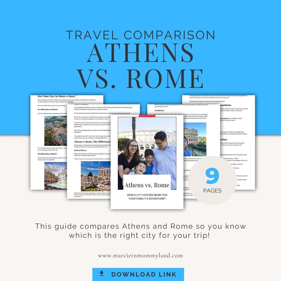 Rome Vs Athens Travel Guide, Family Europe Trip Planner, Digital Travel ...