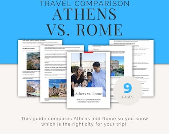 Rome vs Athens Travel Guide, Family Europe Trip Planner, Digital Travel Comparison PDF, Italy or Greece With Kids, Printable Vacation Help