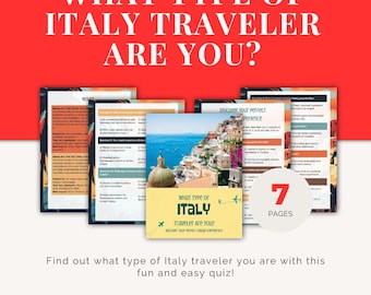 Printable Italy Travel Quiz, What Kind of Italy Traveler Are You, Fun Italian Personality Quiz, Party Game, Italy Printable