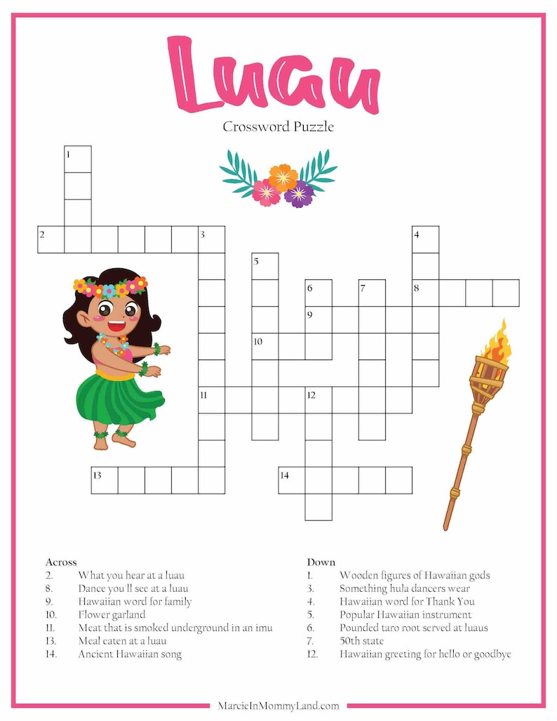 Hawaii Crossword Printables for Kids Etsy Hawaii Crossword Printables for Kids Etsy