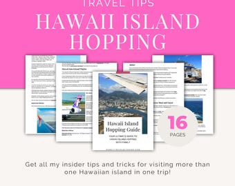 Hawaii Travel Planner PDF, Island Hopping Itinerary, Digital Vacation Guide for Families, Inter-Island Flight Tips, Printable Trip Organizer