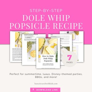 Dole Whip Popsicle Rezept | Hawaiianische Gefrorene Leckerei | Tropisches Sommer Dessert | Disney-inspiriertes Ananas Eis am Stiel | Sofort Download
