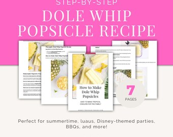 Receta de paleta helada Dole Whip / Postre helado hawaiano / Postre tropical de verano / Paleta helada de piña inspirada en Disney / Descarga instantánea