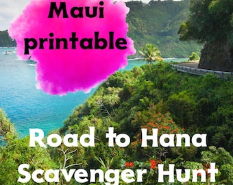 Road to Hana Scavenger Hunt for Kids | Printable Maui Travel Activity | Waterfalls, Black Sand Beaches & Fruit Stands | Hawaii Road Trip