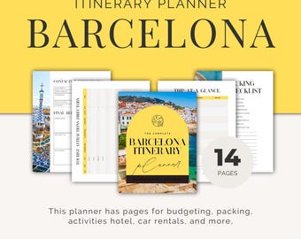 Barcelona Trip Planner PDF, Printable Itinerary & Packing List, Budget Tracker, Digital Travel Organizer for First-Time Visitors