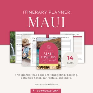 Maui Trip Planner PDF, Printable Itinerary & Packing List, Vacation Budget Tracker, Digital Travel Organizer for Hawaii Island Vacation