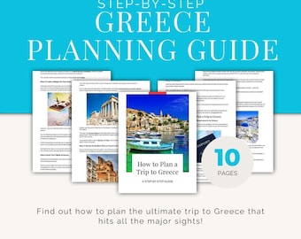 Greece Travel Guide PDF, Printable Trip Planner, Greece Itinerary, Digital Vacation Kit, Europe Travel Guide, Island Hopping Tips