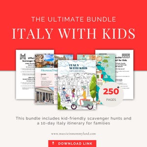 Italy Family Travel Guide, Printable 10-Day Itinerary, Scavenger Hunts, Educational Activities, Rome Venice Florence, Vacation Planner PDF
