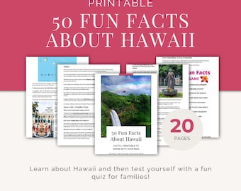 Hawaii Fun Facts Printable for Kids | Educational Trivia Game | Homeschool Activity | Learn About Hawaii | Digital Download