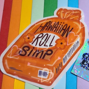 Hawaiian Roll SIMP Holiday Food Appreciation Handmade Holographic Vinyl Sticker image 1