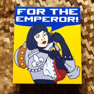 Serie Fangirl - Inspirada en "BattleMallet" - Propaganda de "Battle Nun": "¡POR EL EMPERADOR!" - Pegatina hecha a mano