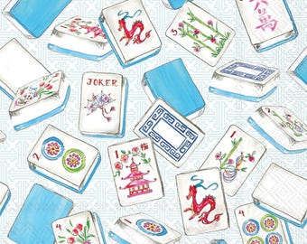 Servilleta de cóctel Mahjong con decoupage, 12,7 x 12,7 cm, ideal para juegos de azulejos, scrapbooking, diarios y arte en vidrio.