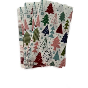 Holiday Trees Decoupage Napkins: Christmas Paper Collage, Guest Size