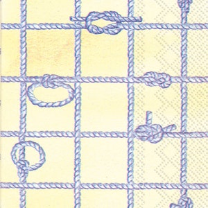 Nautical Rope, Maritime, Coastal, Decoupage Napkin 8.25&quot; x 4.5&quot; Guest Size Paper Collage, Scrapbooking, Journals, Decorative Paper