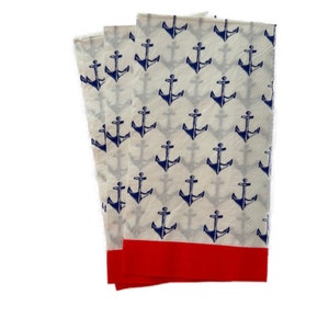 Nautical Anchor Decoupage Napkins: Guest Size Paper Collage