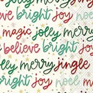Christmas Decoupage Napkins: Holiday Sentiments, Guest Size