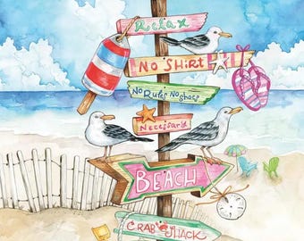 Servilletas de decoupage con letreros costeros para almuerzo o cóctel, playa, costa, duna de arena