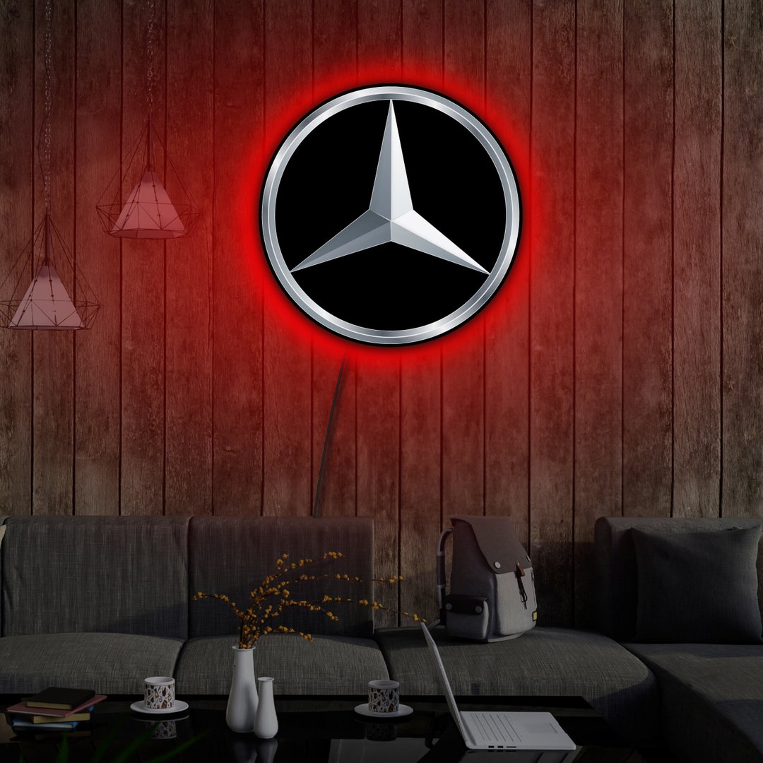 Mercedes Led Sign Mercedes Logo Sign Mercedes Neon Sign - Etsy