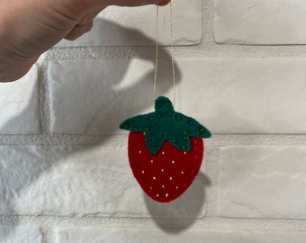 Felt Strawberry Ornament