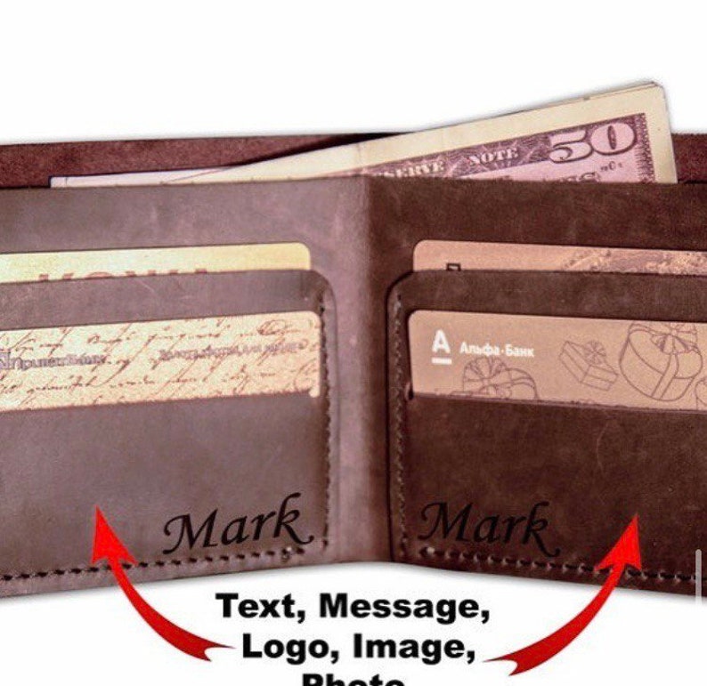 Personalized Leather Money and Credit Card Clip. Photo on the Etsy