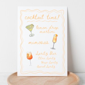 Orangey Summertime-cocktailmenu Aanpasbare menu-items voor etentjes en happy hours