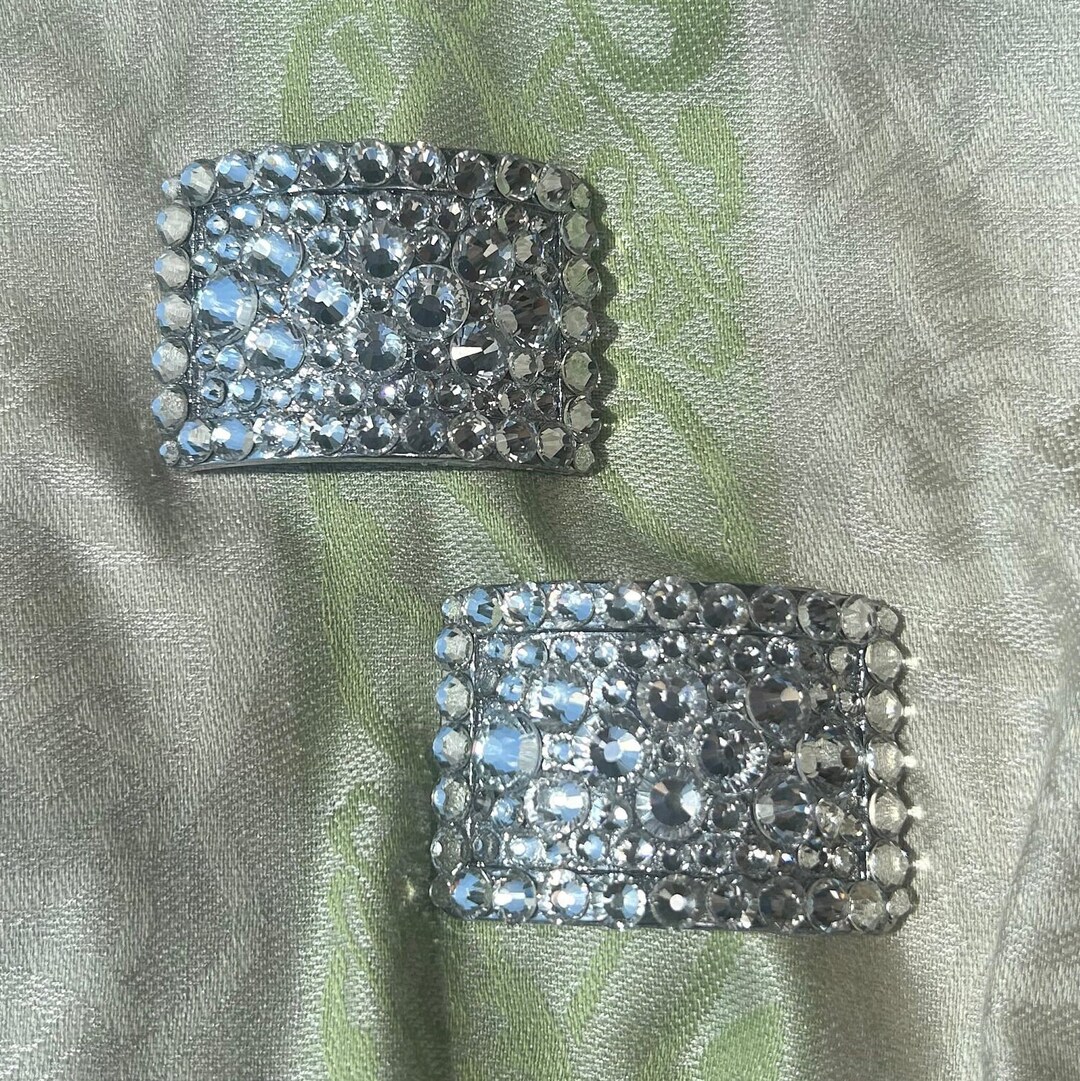 Irish Dancing Shoe Buckles With Crystal Clear Rhinestones Etsy