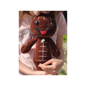 Crochet Sackboy plush costume little big planet large birthday gifts for gamerslittlebigplanet plush amigurumi sack boy crocheted soft