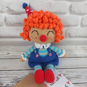 Crochet clown Amigurumi Plushie Clown Stuffed Doll Crochet Clown Doll Crochet Doll Handmade cute clown Funny clown circus