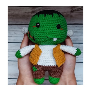 Plushie Frankenstein  Frankenstein Doll Crochet Frankenstein handmade crochet frankenstein Spooky Gift Idea toy for Halloween decor