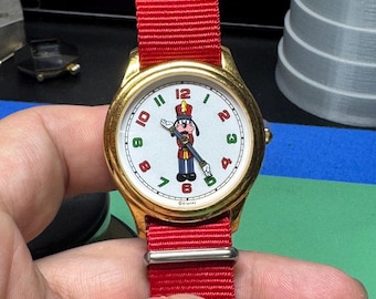 Vintage Disney Goofy Toy Soldier Watch 1992 Christmas Disney Watch Red NATO Strap Quartz Watch Working